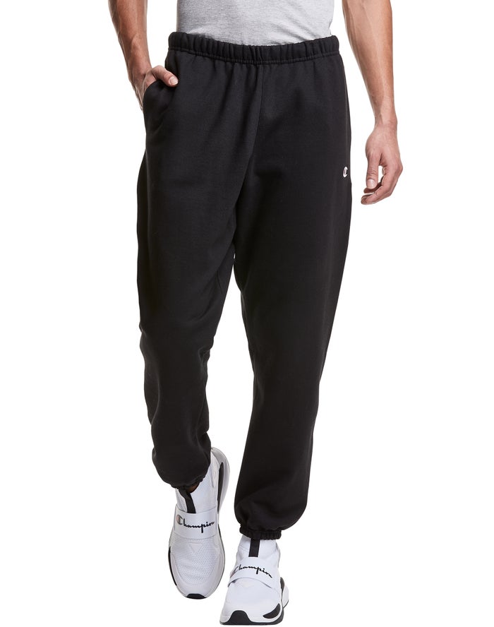 Champion Mens Pants NZ - Reverse Weave Black ( 8376-HJLNS )